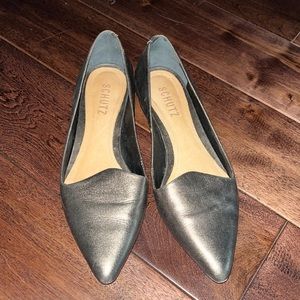 Schutz sz 6 pewter flats